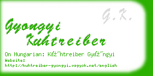 gyongyi kuhtreiber business card